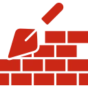 Brick wall with trowel icon