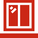 Red and black abstract window icon